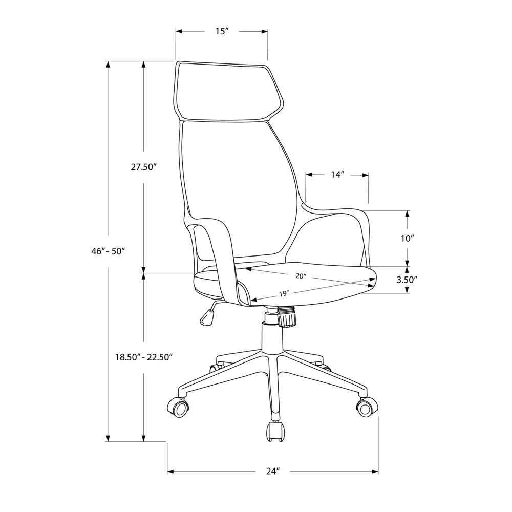 26" x 25" x 96" Grey  Foam  Polypropylene  Microfiber  High Back Office Chair. Picture 3