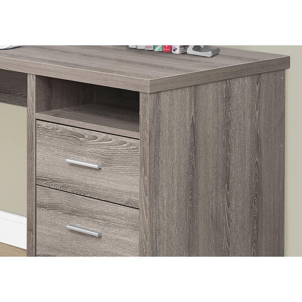 47.25" x 78.75" x 30" Dark Taupe Silver Particle Board Hollow Core Metal  Computer Desk - 333443. Picture 2