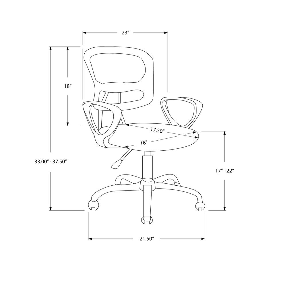21.5" x 23" x 33" Black Foam Metal Polypropylene Polyester  Office Chair. Picture 3
