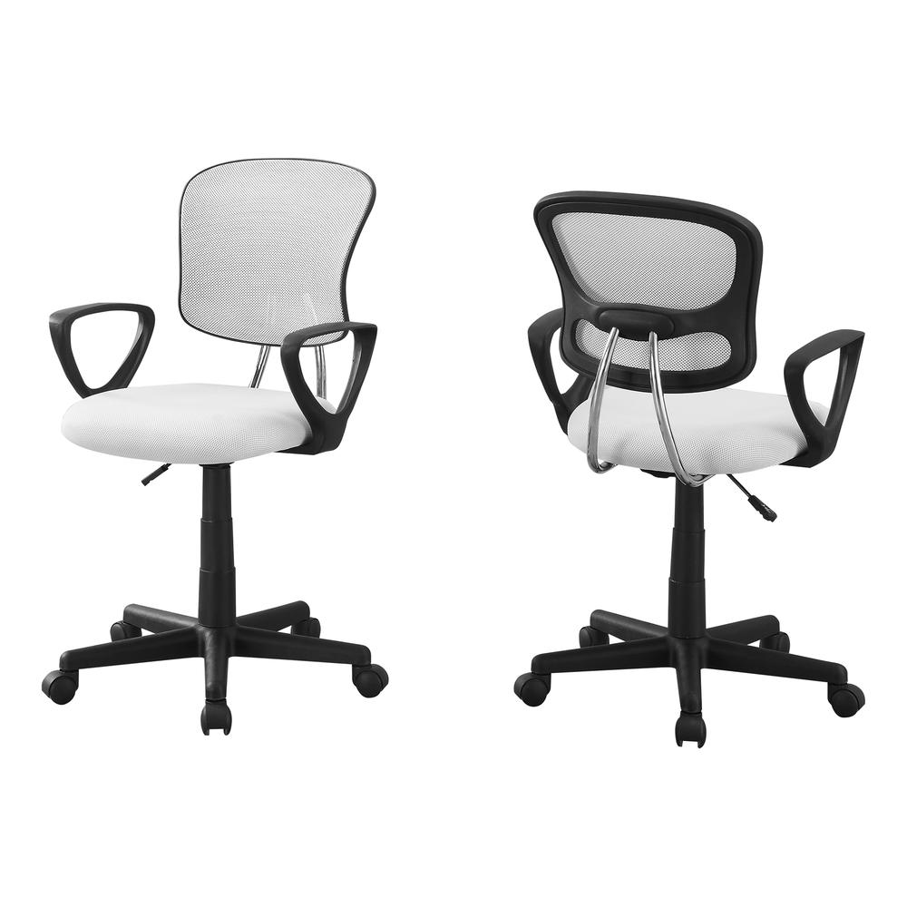 21.5" x 23" x 33" White Foam Metal Polypropylene Polyester  Office Chair - 333449. The main picture.