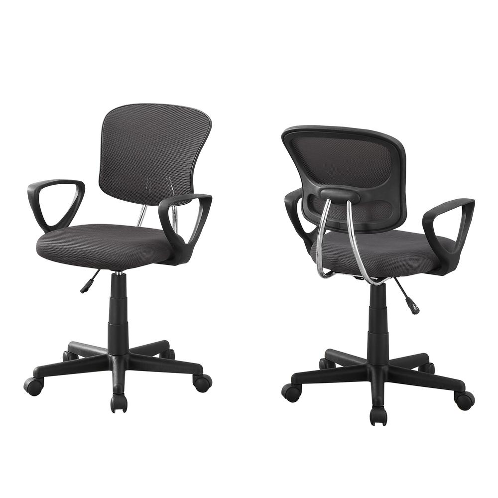 21.5" x 23" x 33" Grey Foam Metal Polypropylene Polyester  Office Chair - 333450. The main picture.