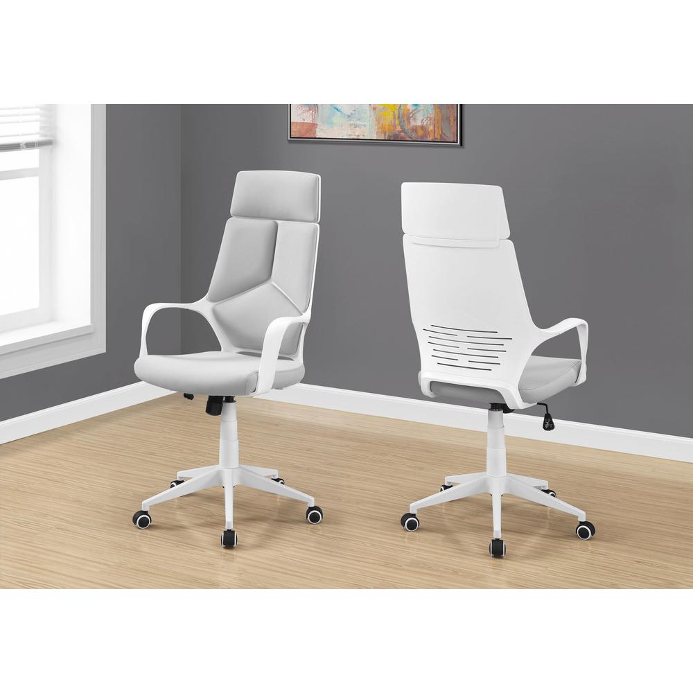 45.75" Foam  White Polypropylene  MDF  and Metal High Back Office Chair. Picture 1