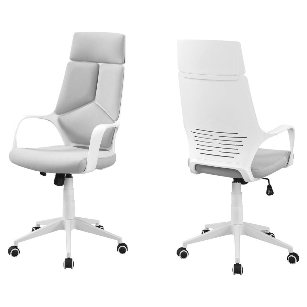 45.75" Foam  White Polypropylene  MDF  and Metal High Back Office Chair. Picture 2