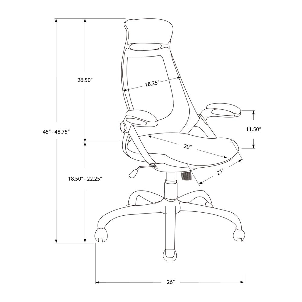 23.75" x 28" x 93.75" Black Foam Metal Nylon  Multi Position Office Chair. Picture 3