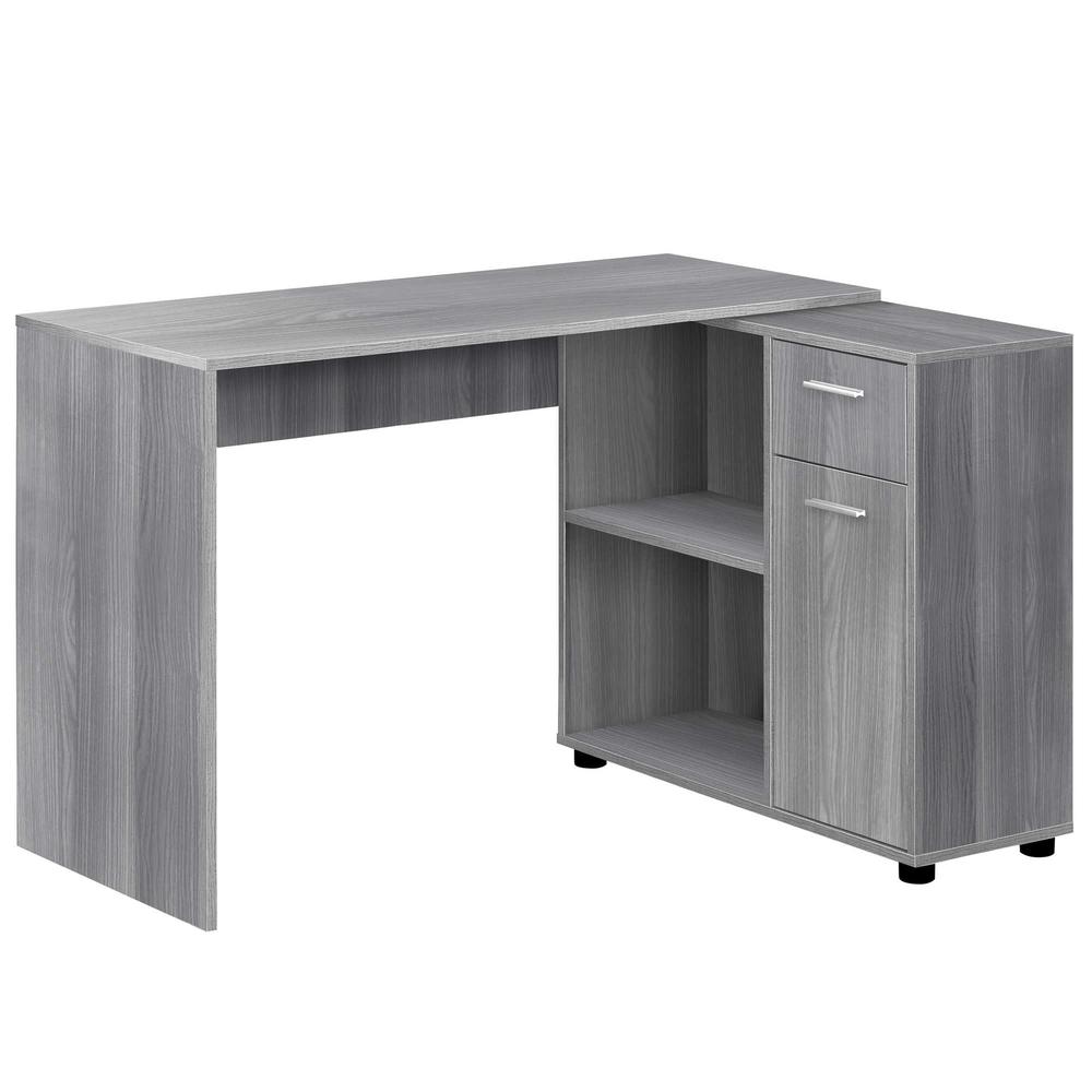 29.5" Grey Particle Board and Laminate Computer Desk with a Storage Cabinet. Picture 2