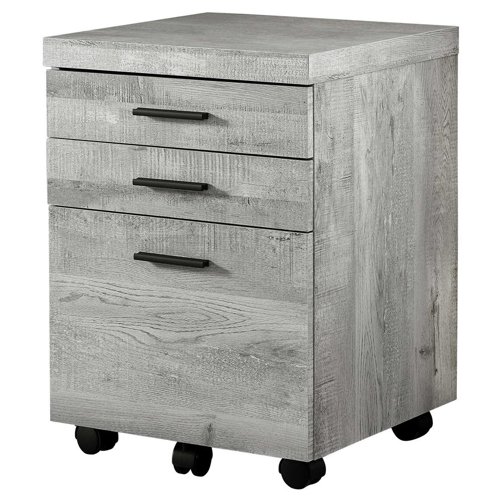25.25" Grey Particle Board and MDF Filing Cabinet with 3 Drawers. Picture 2
