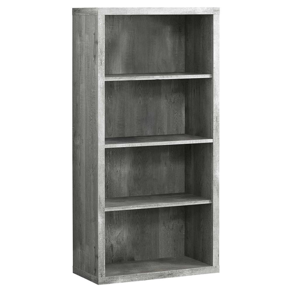 11.75" x 23.75" x 47.5" Grey Particle Board Adjustable Shelves  Bookshelf. Picture 1