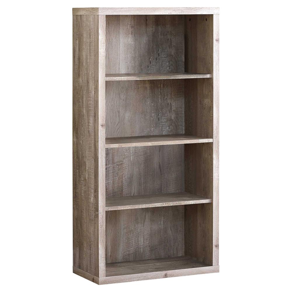 11.75" x 23.75" x 47.5" Taupe Particle Board Adjustable Shelves  Bookshelf. Picture 1