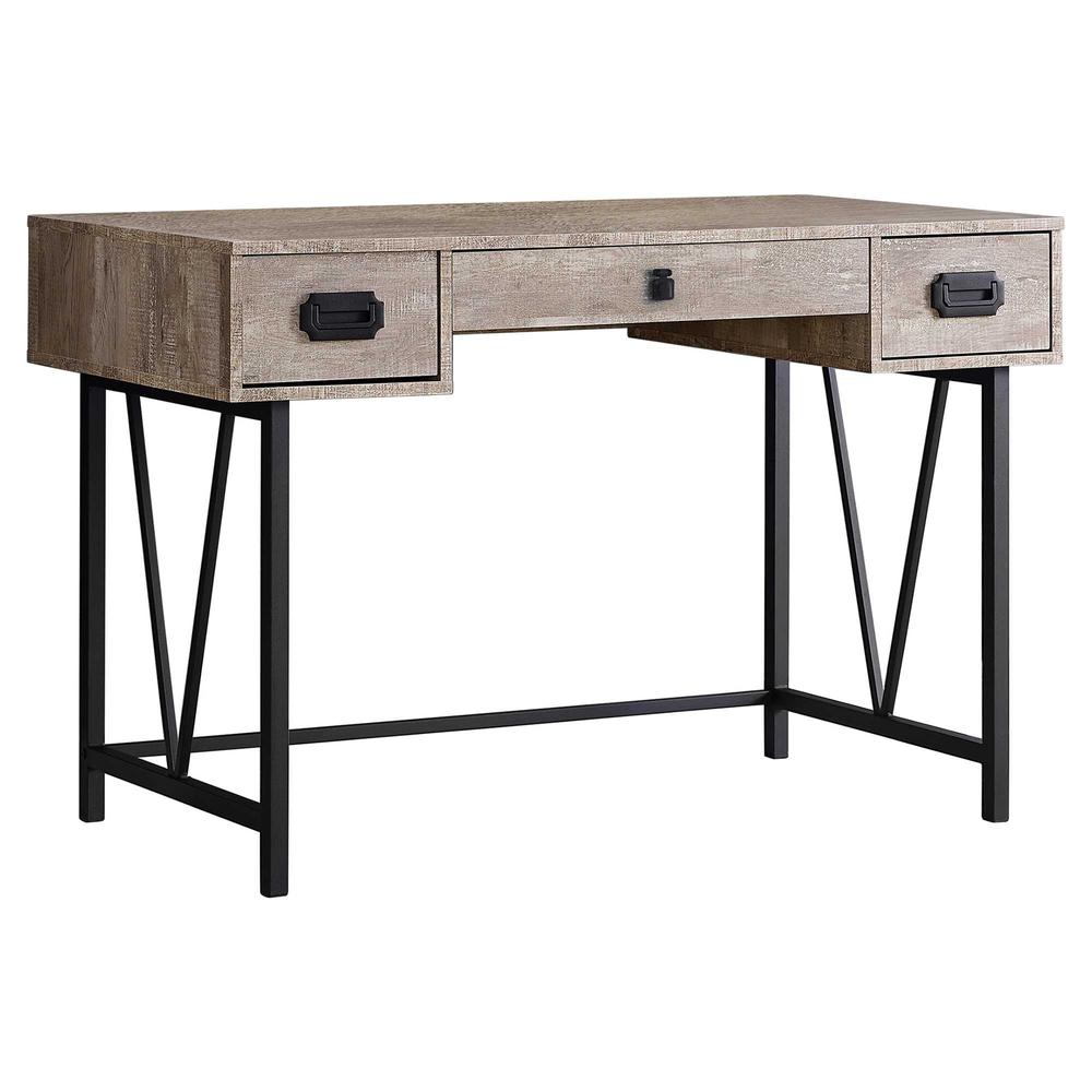 23.75" x 47.25" x 30.75" Taupe Black Particle Board Hollow Core Metal  Computer Desk - 333515. Picture 1