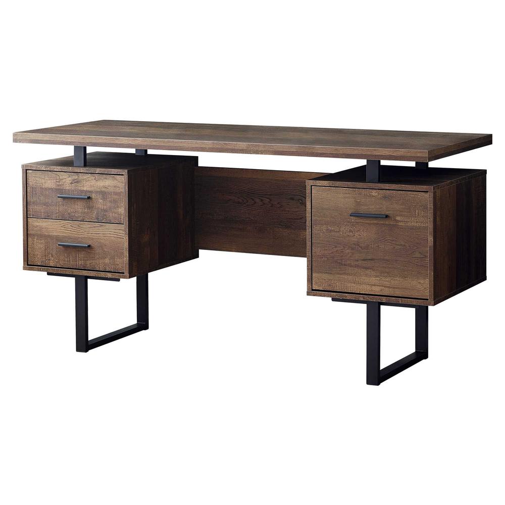 60" Modern Rustic 3 Drawer Computer Desk - 333517. Picture 1