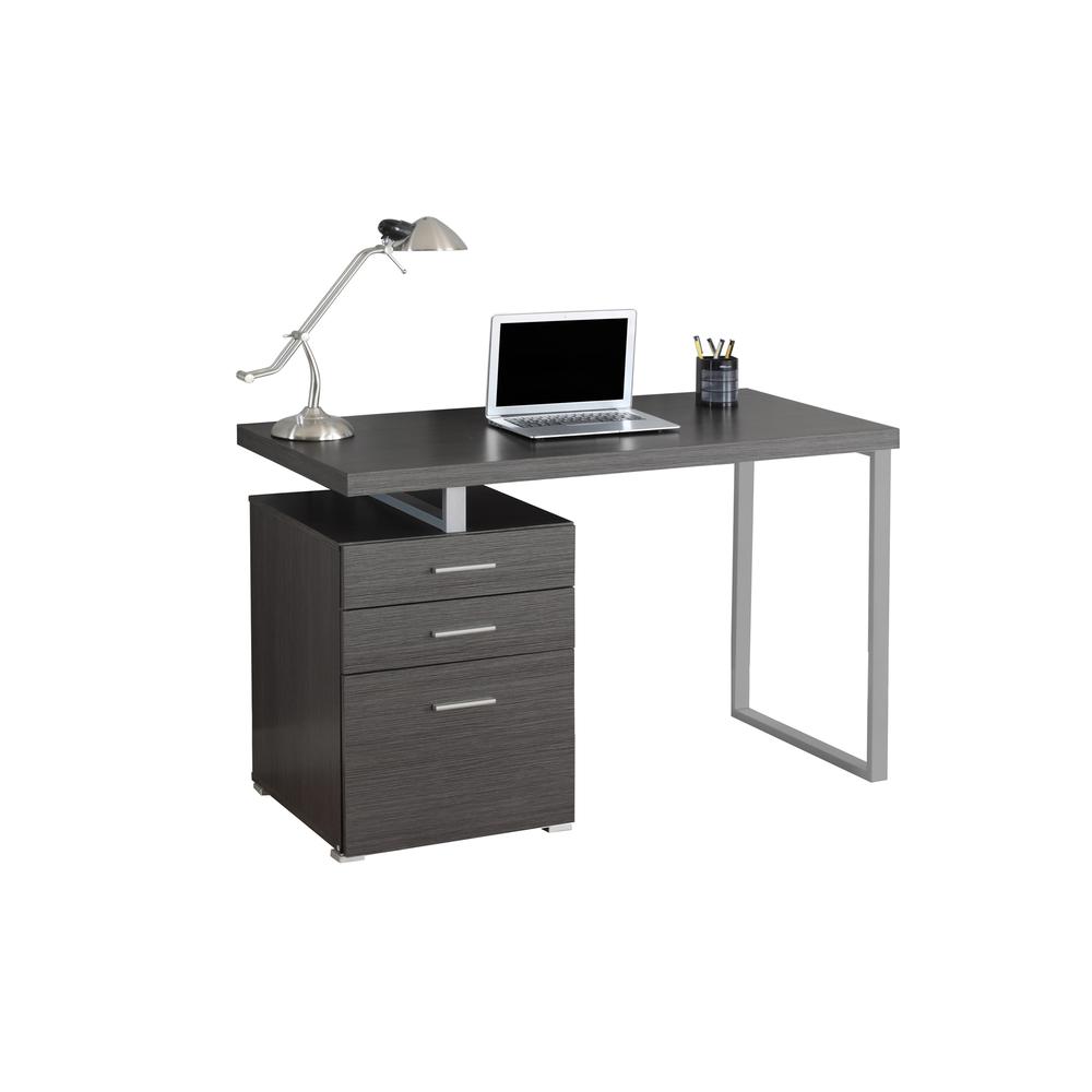 23.75" x 47.25" x 30" Grey Silver Particle Board Hollow Core Metal  Computer Desk. Picture 1