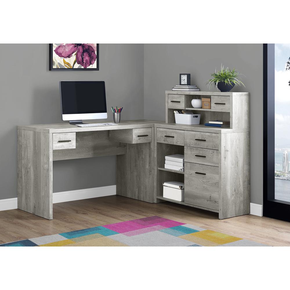 44.75" Grey Reclaimed Wood Particle Board  Laminate and MDF Computer Desk - 333526. Picture 1