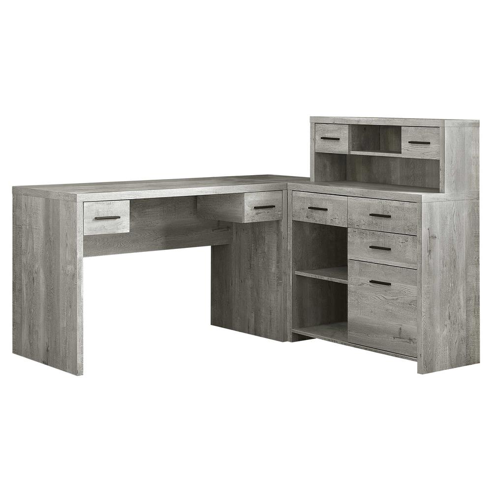 44.75" Grey Reclaimed Wood Particle Board  Laminate and MDF Computer Desk - 333526. Picture 2