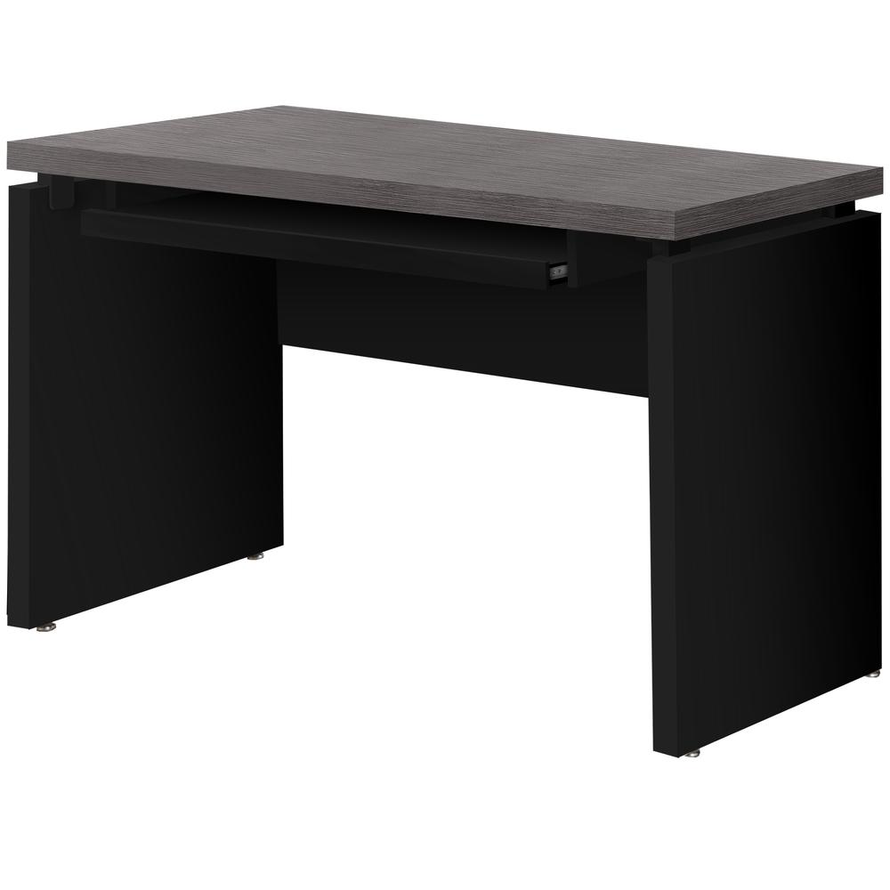 30.75" Black Particle Board  MDF  and Laminate Computer Desk with a Grey Top. Picture 2