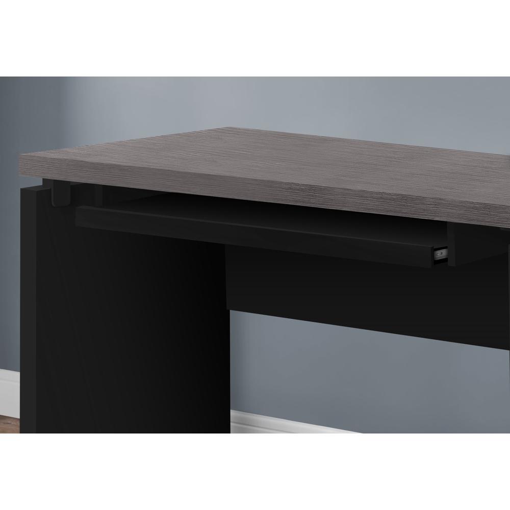 30.75" Black Particle Board  MDF  and Laminate Computer Desk with a Grey Top. Picture 3