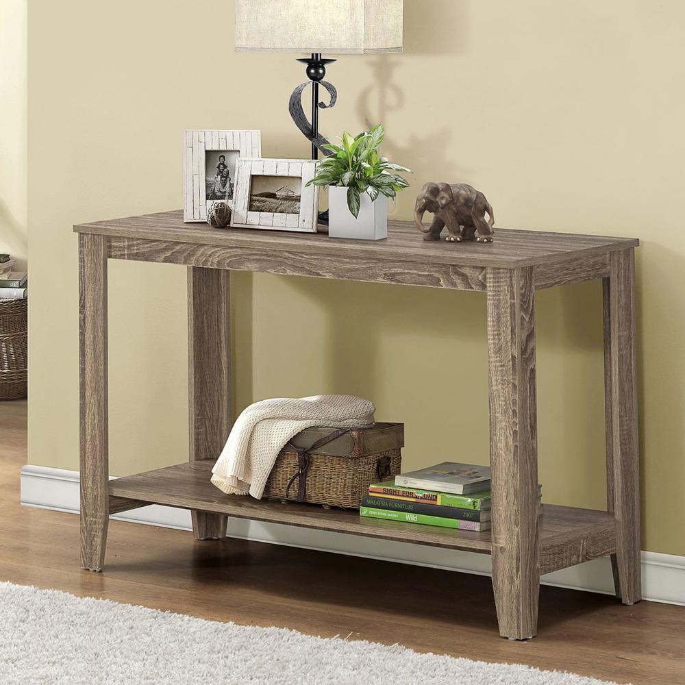 18" x 44" x 28" Dark Taupe Finish Accent Table - 333570. Picture 6
