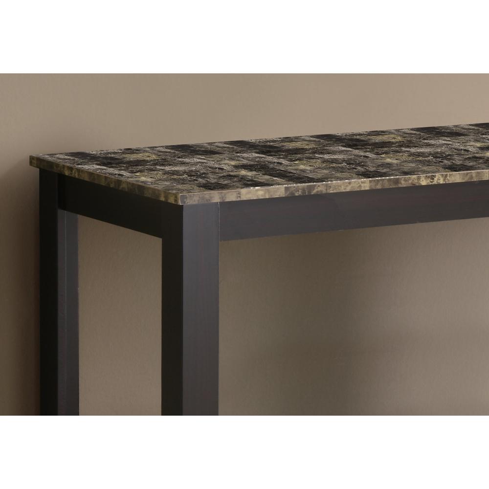 28.75" Cappuccino Particle Board Accent Table with a Marble Top - 333588. Picture 3