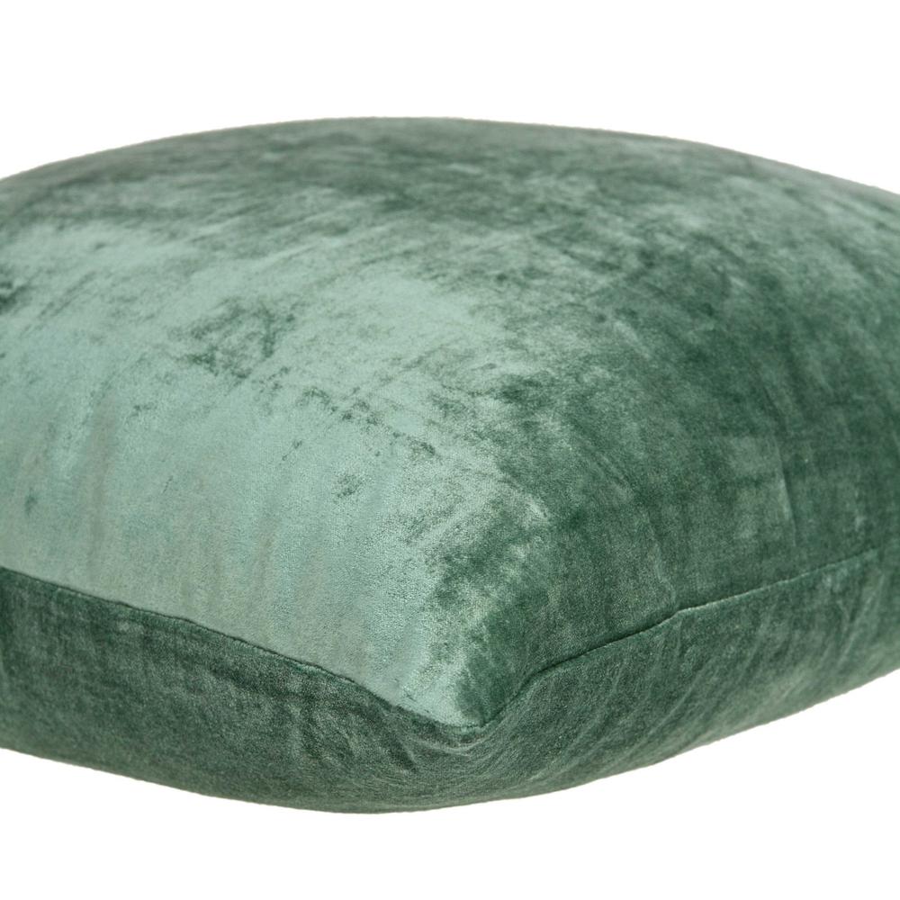 18" x 7" x 18" Transitional Green Solid Pillow Cover With Poly Insert - 333994. Picture 4