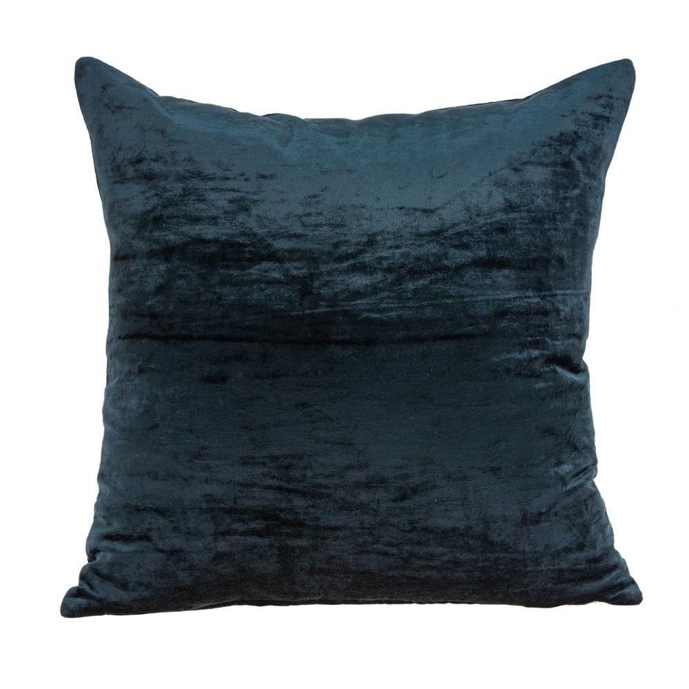 18" x 7" x 18" Transitional Dark Blue Solid Pillow Cover With Poly Insert - 333997. Picture 1