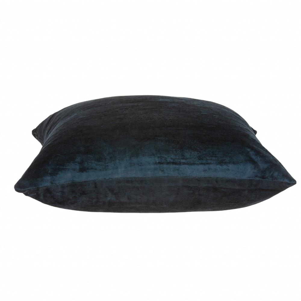 18" x 7" x 18" Transitional Dark Blue Solid Pillow Cover With Poly Insert - 333997. Picture 3