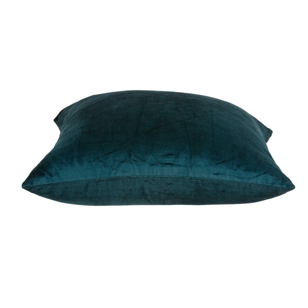18" x 7" x 18" Transitional Teal Solid Pillow Cover With Poly Insert - 334000. Picture 3