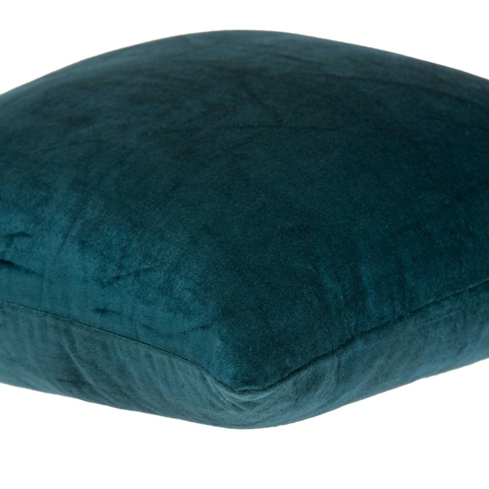 18" x 7" x 18" Transitional Teal Solid Pillow Cover With Poly Insert - 334000. Picture 4