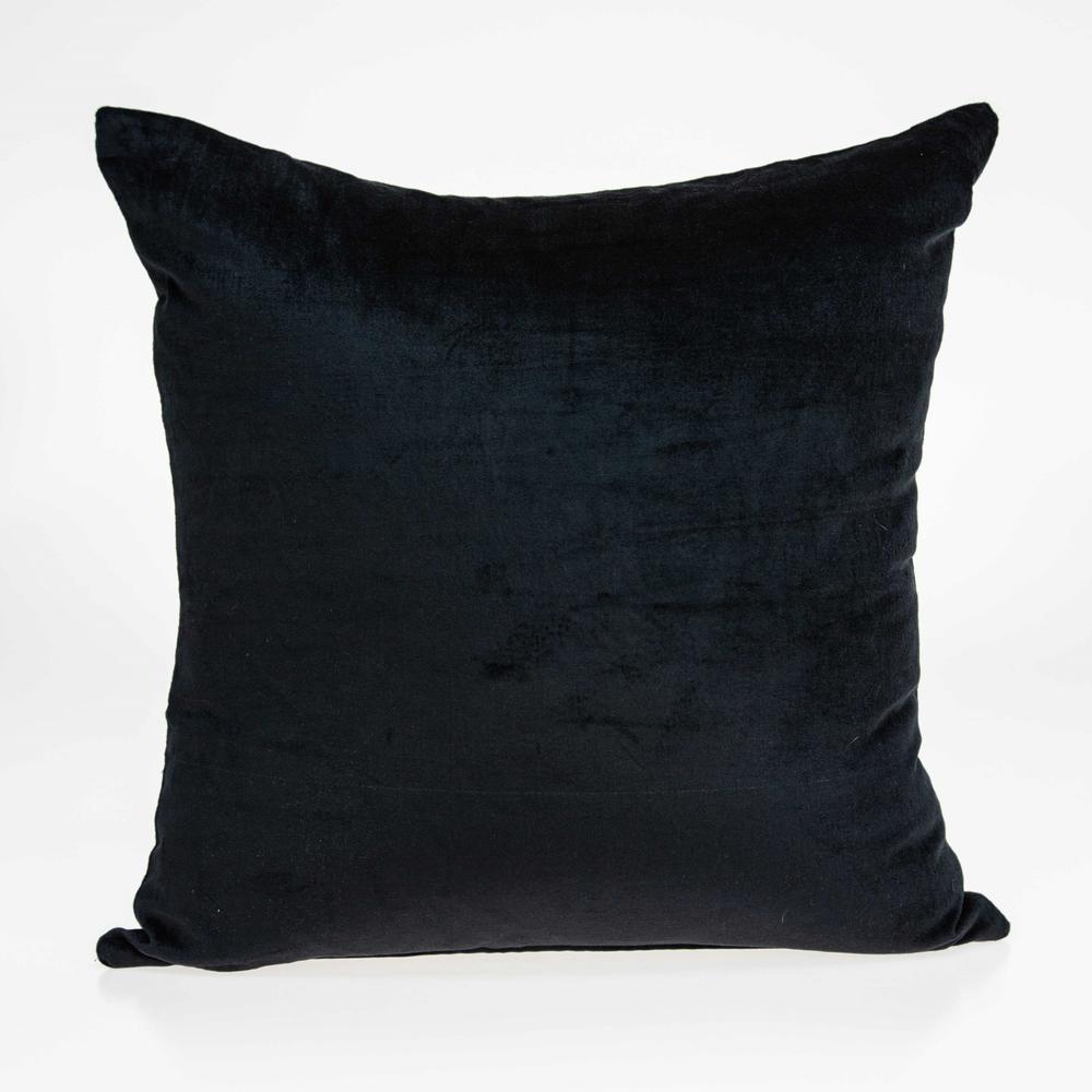 18" x 7" x 18" Transitional Black Solid Pillow Cover With Poly Insert - 334001. Picture 1