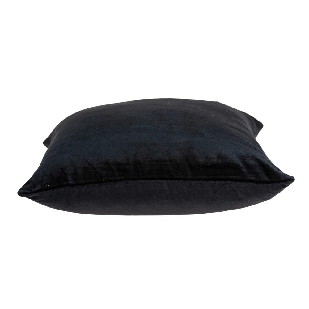 18" x 7" x 18" Transitional Black Solid Pillow Cover With Poly Insert - 334001. Picture 3