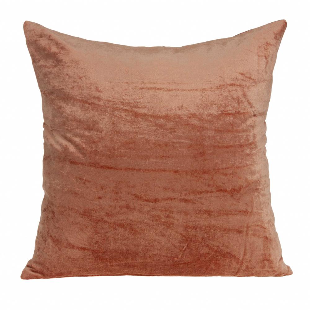 18" x 7" x 18" Transitional Orange Solid Pillow Cover With Poly Insert - 334002. Picture 1