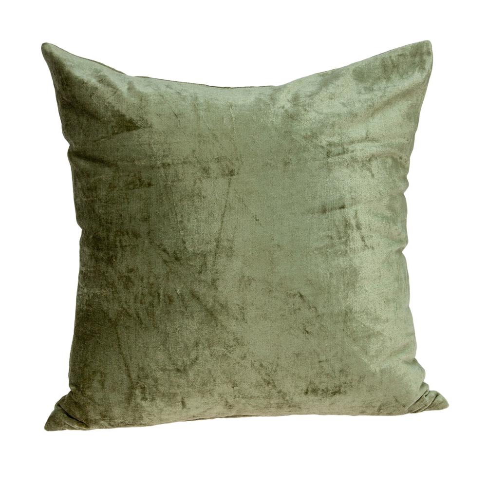 18" x 7" x 18" Transitional Olive Solid Pillow Cover With Poly Insert - 334003. Picture 1