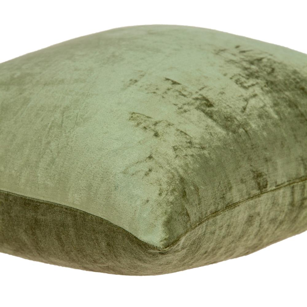 18" x 7" x 18" Transitional Olive Solid Pillow Cover With Poly Insert - 334003. Picture 4
