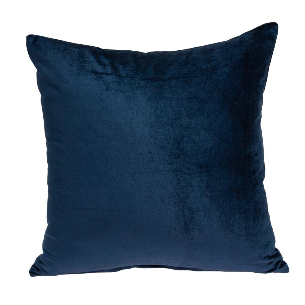 18" x 7" x 18" Transitional Navy Blue Solid Pillow Cover With Poly Insert - 334004. Picture 1