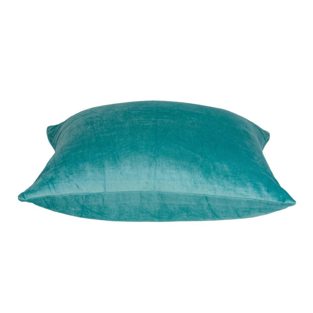 18" x 7" x 18" Transitional Aqua Solid Pillow Cover With Poly Insert - 334005. Picture 3