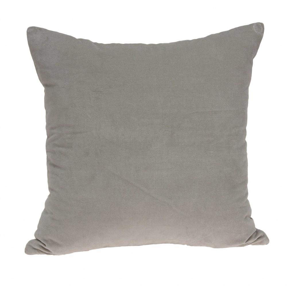 18" x 7" x 18" Transitional Gray Solid Pillow Cover With Poly Insert - 334007. Picture 1
