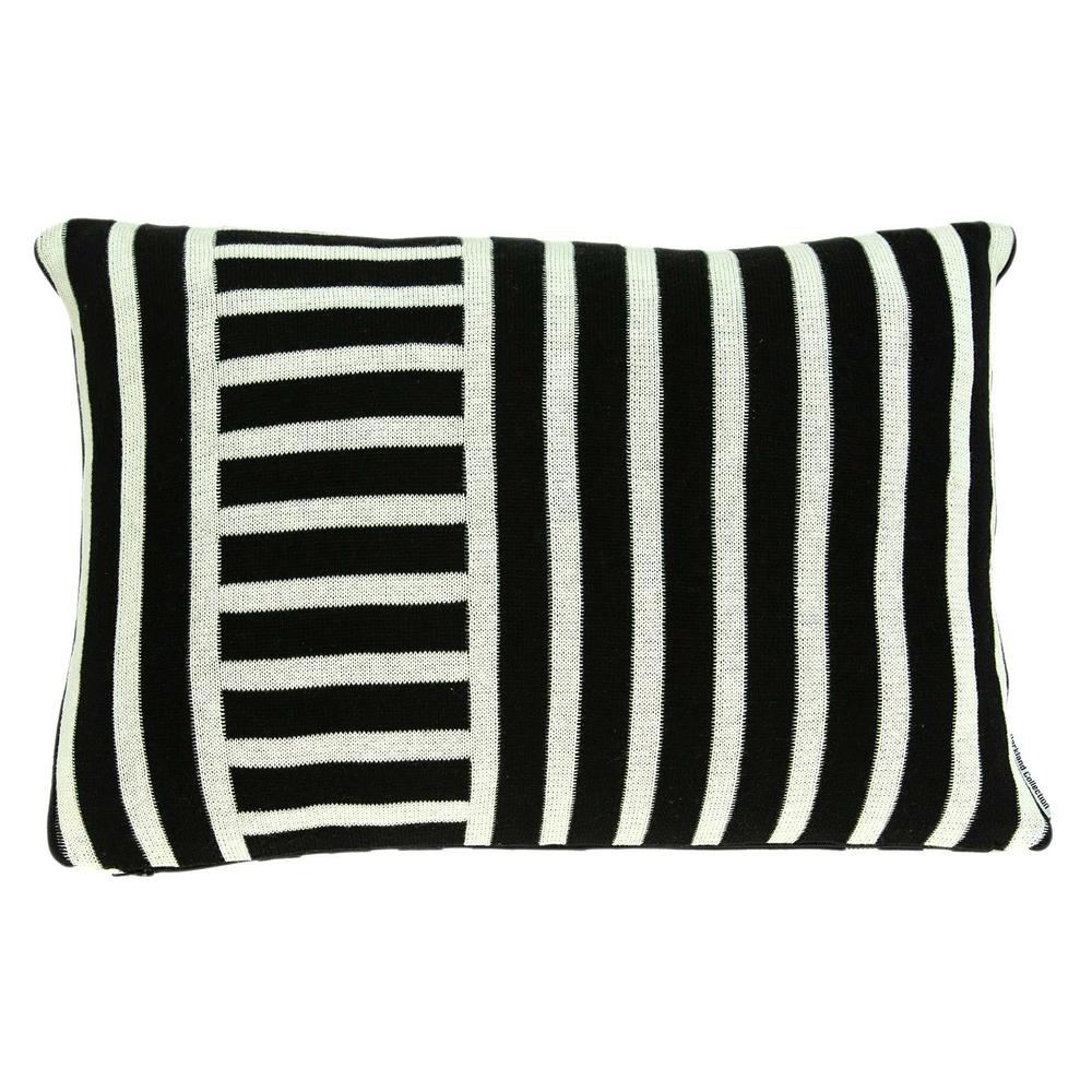 20" x 7" x 20" Transitional Black Solid Pillow Cover With Poly Insert - 334023. Picture 1