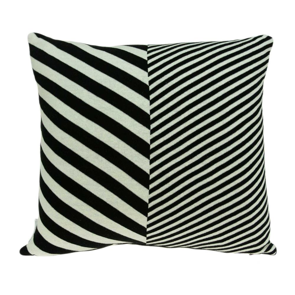 18" x 5" x 18" Transitional White & Black Pillow Cover With Poly Insert - 334028. Picture 1