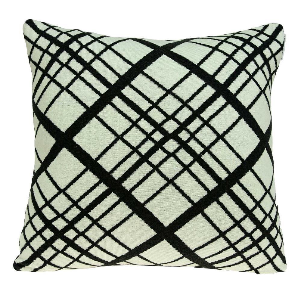 Crossover White & Black Pillow - 334050. Picture 1