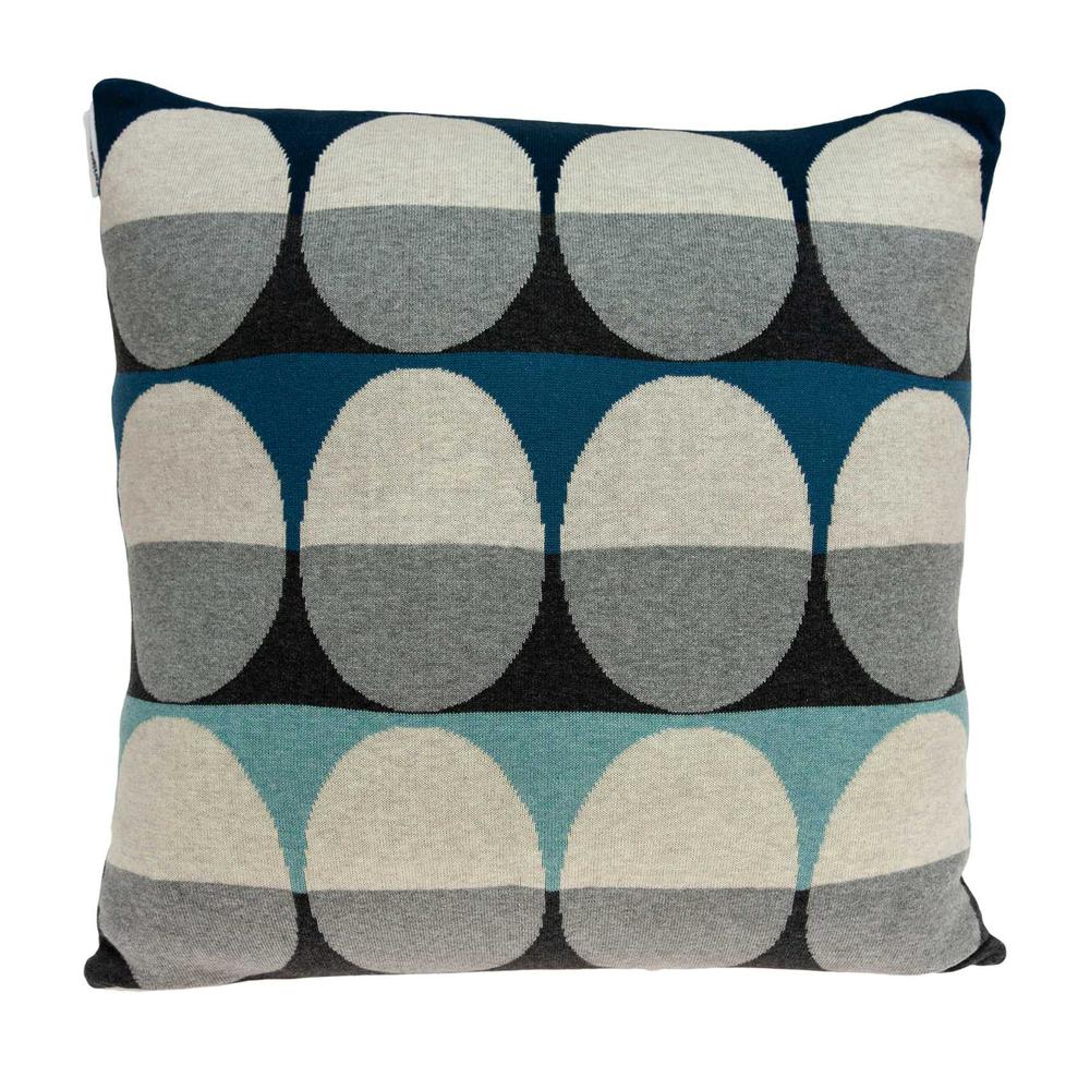 20" x 7" x 20" Transitional Gray And Blue Pillow Cover With Poly Insert - 334053. Picture 1