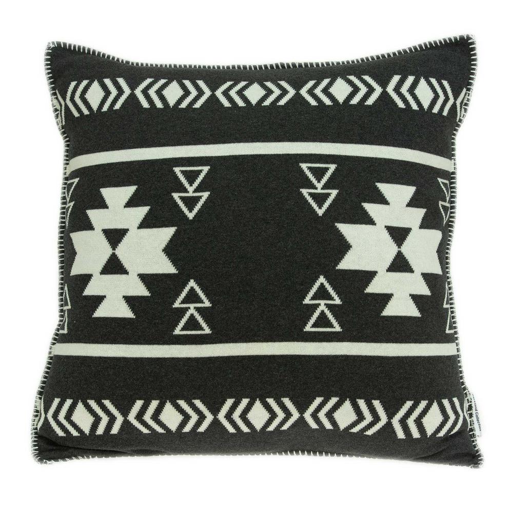 20" x 7" x 20" Southwest Black Cotton Pillow Cover With Poly Insert - 334056. Picture 1