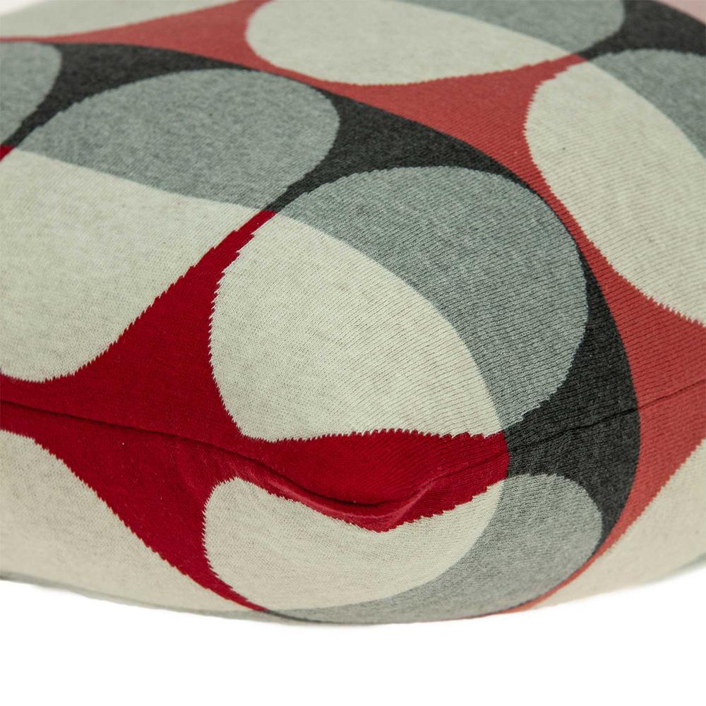 20" x 7" x 20" Transitional Gray And Red Pillow Cover With Poly Insert - 334066. Picture 4
