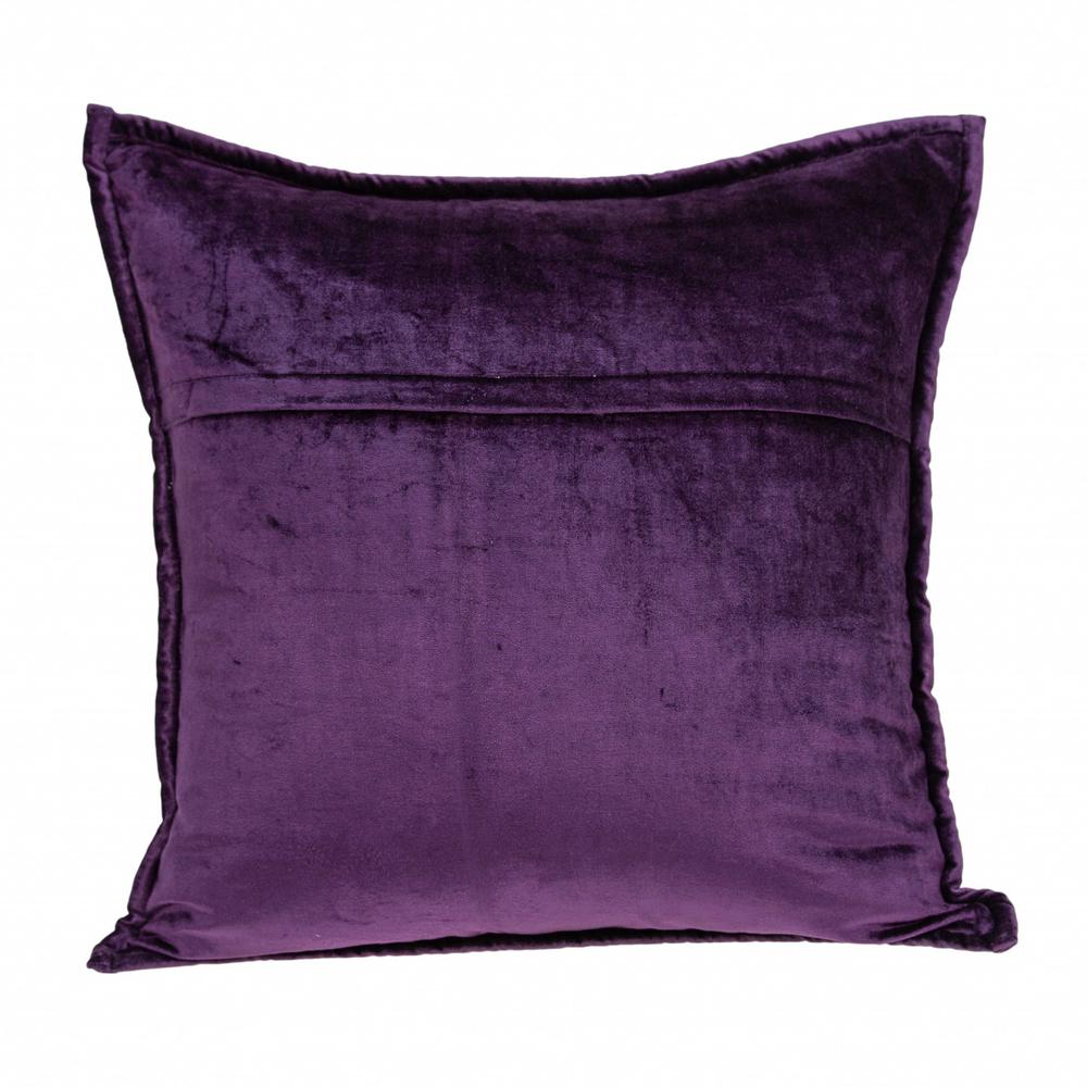 20" x 7" x 20" Transitional Purple Solid Quilted Pillow Cover With Poly Insert - 334089. Picture 2