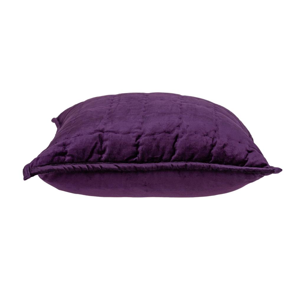 20" x 7" x 20" Transitional Purple Solid Quilted Pillow Cover With Poly Insert - 334089. Picture 3