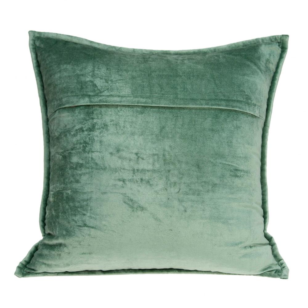20" x 7" x 20" Transitional Green Solid Quilted Pillow Cover With Poly Insert - 334090. Picture 2