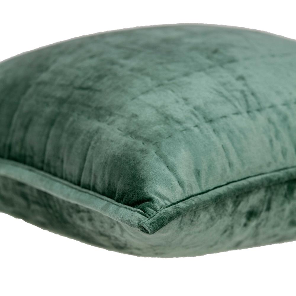20" x 7" x 20" Transitional Green Solid Quilted Pillow Cover With Poly Insert - 334090. Picture 4