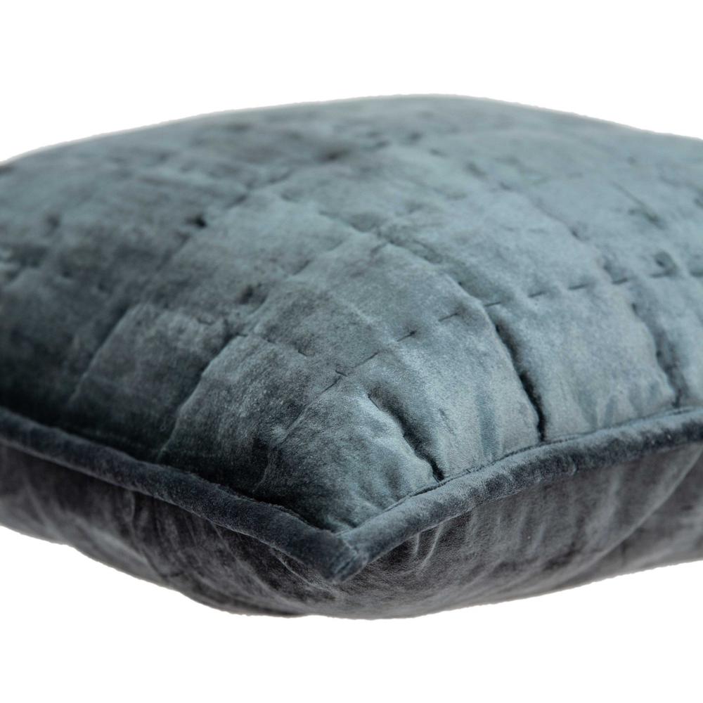 20" x 7" x 20" Transitional Charcoal Solid Quilted Pillow Cover With Poly Insert - 334091. Picture 4