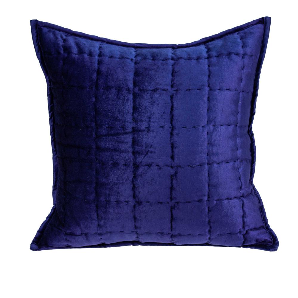 20" x 7" x 20" Transitional Royal Blue Quilted Pillow Cover With Poly Insert - 334092. Picture 1