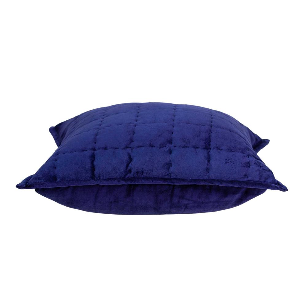 20" x 7" x 20" Transitional Royal Blue Quilted Pillow Cover With Poly Insert - 334092. Picture 3