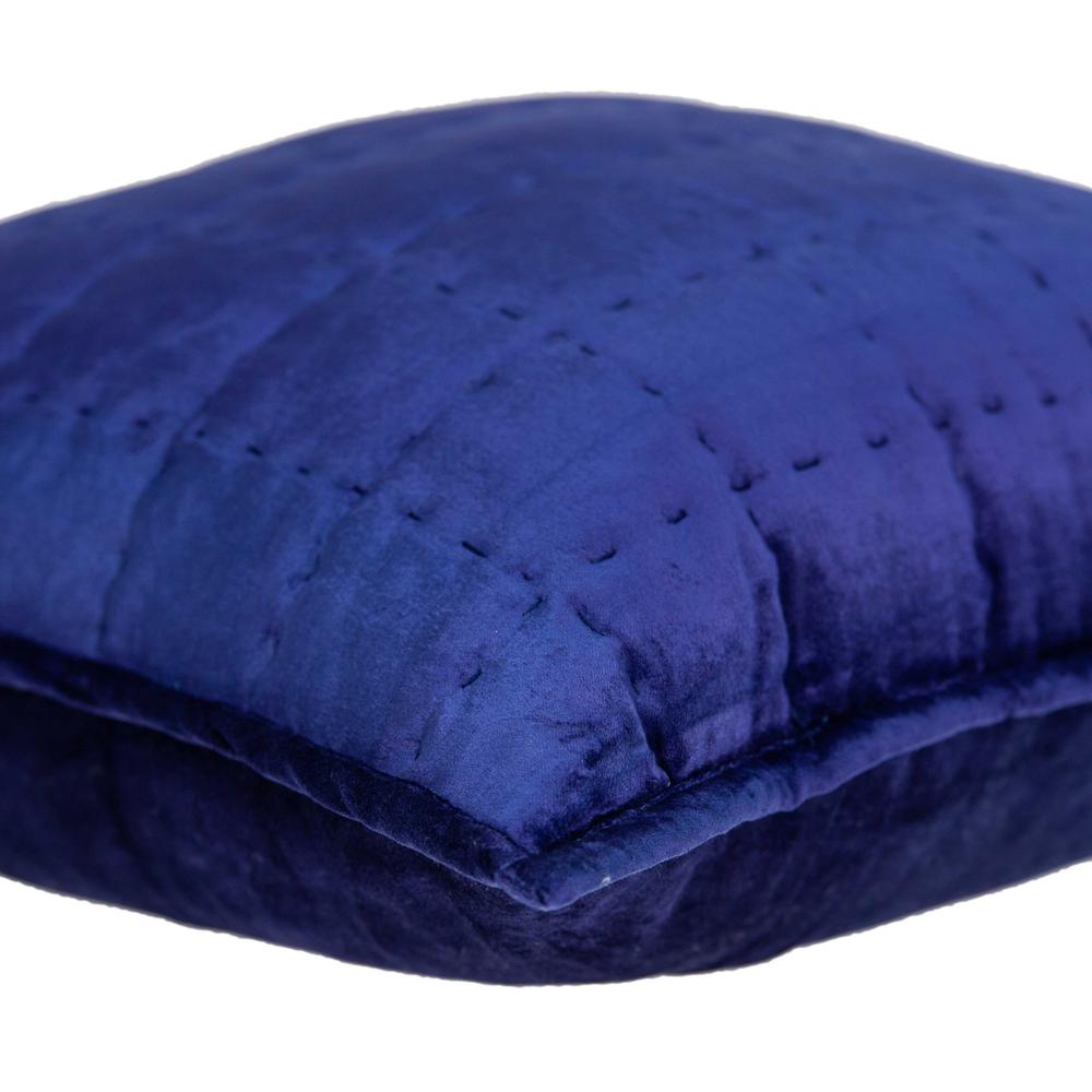 20" x 7" x 20" Transitional Royal Blue Quilted Pillow Cover With Poly Insert - 334092. Picture 4
