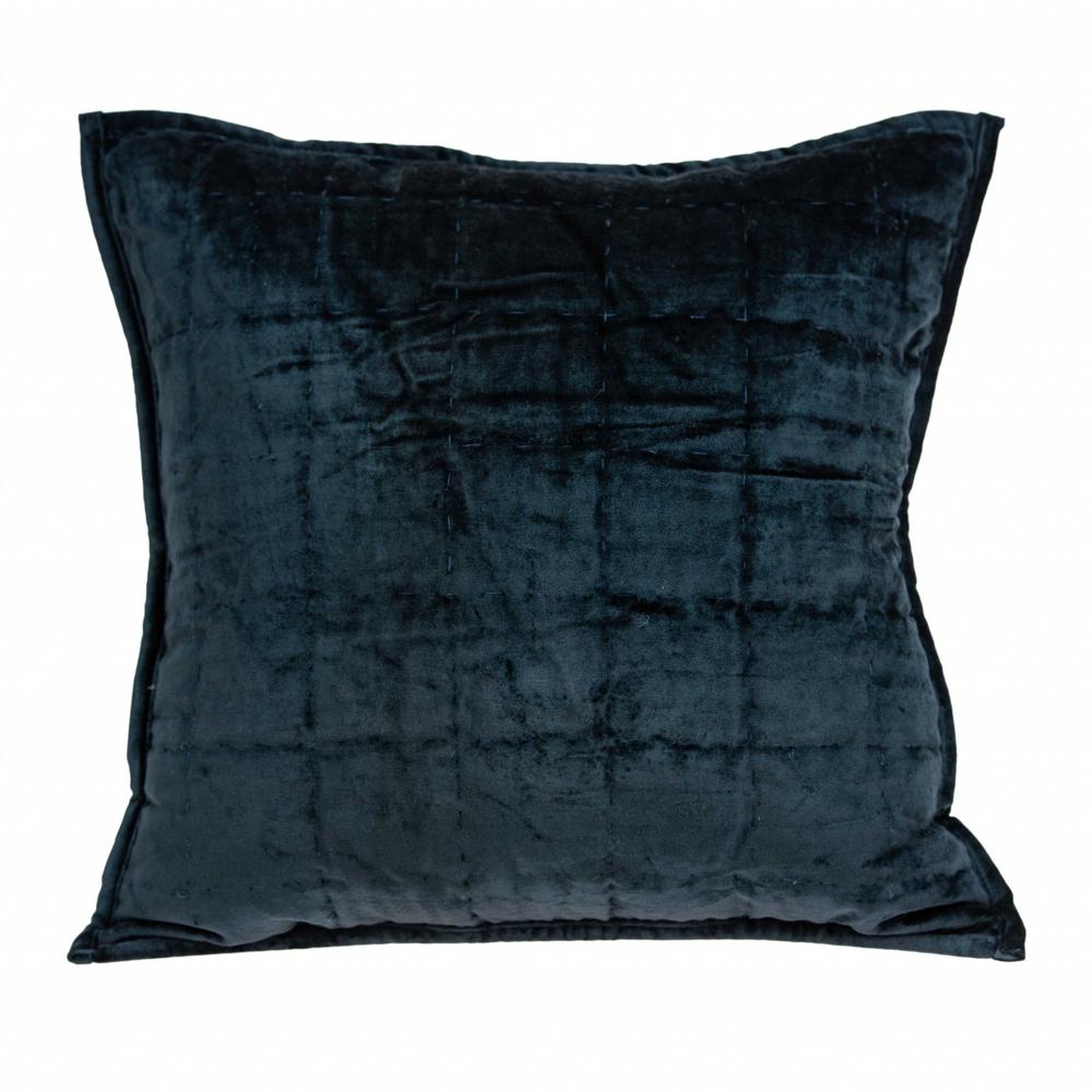 20" x 7" x 20" Transitional Dark Blue Quilted Pillow Cover With Poly Insert - 334093. Picture 1