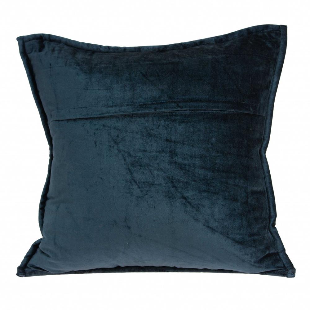 20" x 7" x 20" Transitional Dark Blue Quilted Pillow Cover With Poly Insert - 334093. Picture 2